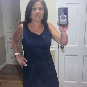 New York & Company Blue Fit and Flare Mini Dress